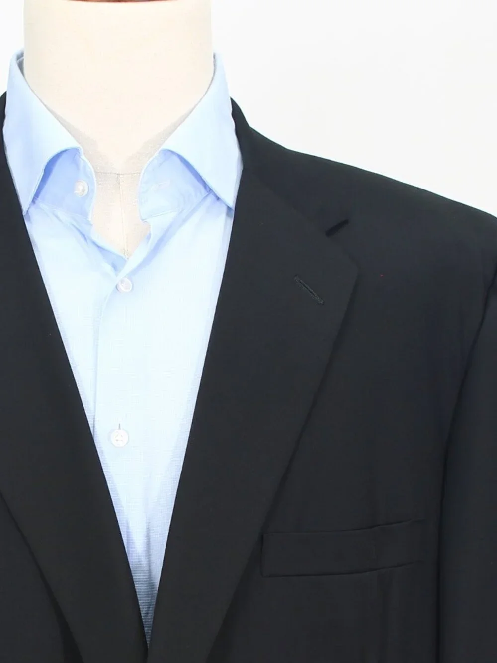 Bespoke 50L 44x32 Black Full Suit 2-Button Solid R933